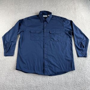 NEW Vintage Roebucks Sears Shirt Mens 2XL Blue Perma Prest Work Wear Shacket USA